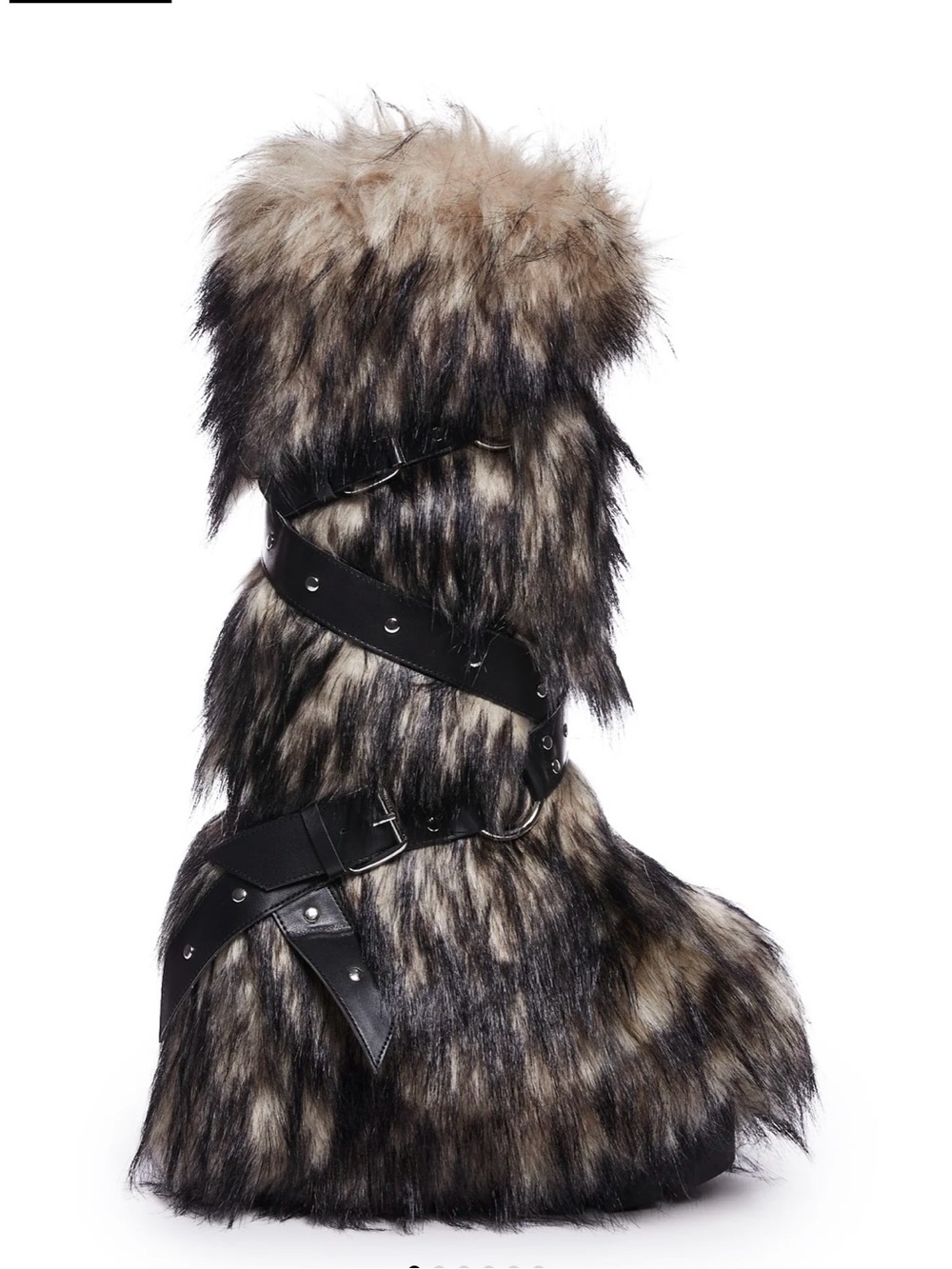 WILD INSTINCTS FAUX FUR BOOTS - OFF WHITE Sz 9